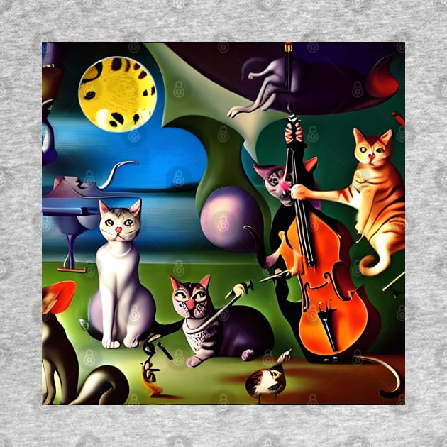 Jazz Cats Waiting For The Band Leader by Musical Art By Andrew